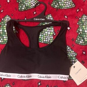 Calvin Klein Carousel Cotton Stretch Lightly Lined Bralette Black Size S NWT $38